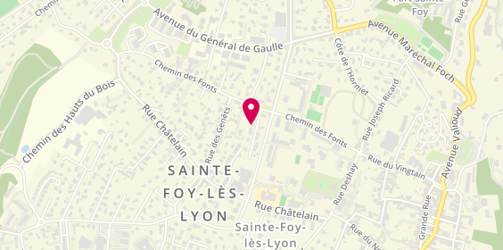 Plan de Serrurerie Massot, 8 Rue des Myosotis, 69110 Sainte-Foy-lès-Lyon