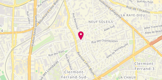Plan de Aubert Assistance, 69 Rue Marivaux, 63000 Clermont-Ferrand