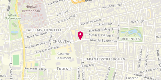 Plan de Tourlan, 4 Rue du Plat D&#039;Etain Place Rabelais, 37000 Tours