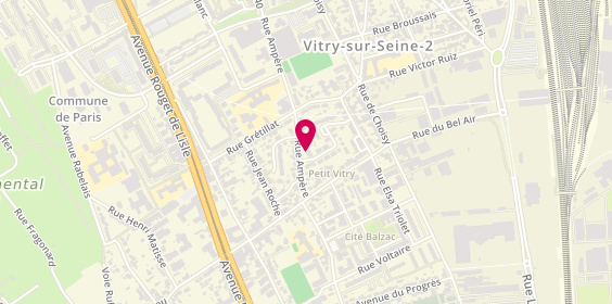 Plan de Gab Serrurerie, 14 Rue Ampère, 94400 Vitry-sur-Seine