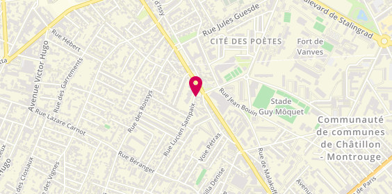Plan de Aubert Serrurerie, 55 Rue Lucien Sampaix, 92320 Châtillon