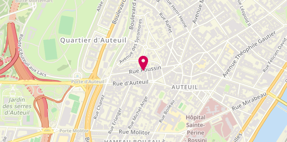 Plan de A Auteuil Plus Serrurerie, 19 Rue Poussin, 75016 Paris