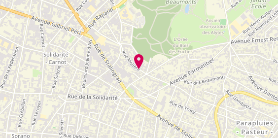 Plan de Alter Ego Services, 127 Rue Moliere, 93100 Montreuil