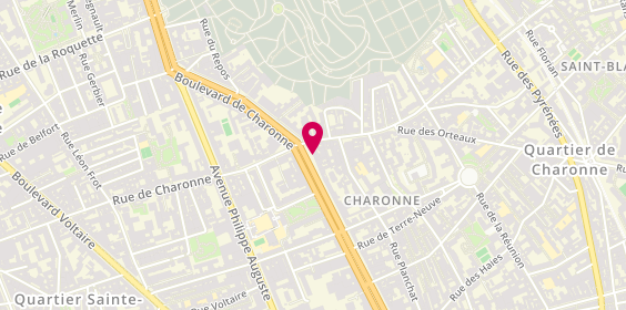 Plan de Ads75 serrurerie Charonne (installateur agréé), 146 Boulevard de Charonne, 75020 Paris