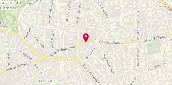 Plan de Hm sécurite Serrurerie, 148 Rue de Belleville, 75020 Paris