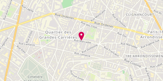 Plan de Serrurerie des Grandes Carrières, 174 Rue Marcadet, 75018 Paris