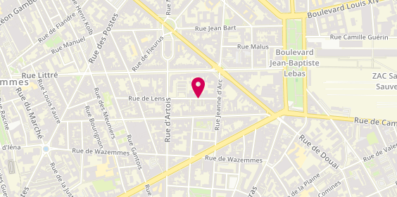 Plan de Mon Serrurier Lille Beaux Arts, 25 Rue de Lens, 59000 Lille