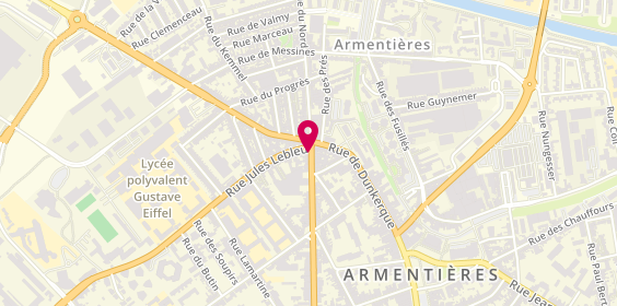 Plan de Armentières Artisan Serrurier, 93 Rue Route Nationale Av. François Mitterrand, 59280 Armentières